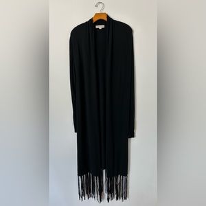 Lovestitch- full length black fringe duster- Great used condition